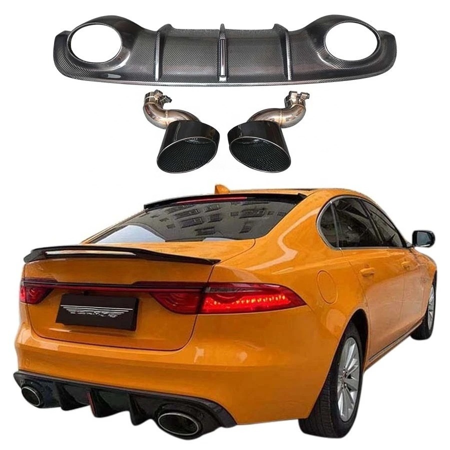 RS Style Carbon Fiber Rear Diffuser for  XFL New Condition Bumper Lip Splitters Body Kit with Exhaust Cut-Outs
